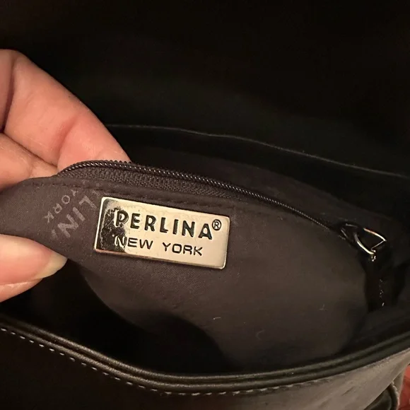 Perlina Black Small Leather Handbag - Picture 6 of 9